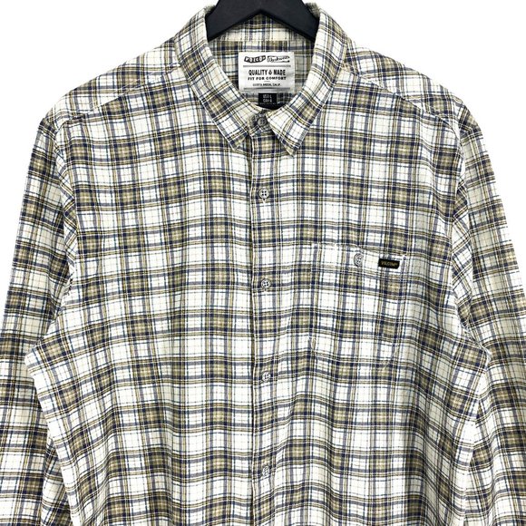 VOLCOM Workwear Fit for Comfort Plaid Long Sleeve Button Up Shirt Size L - Picture 7 of 16